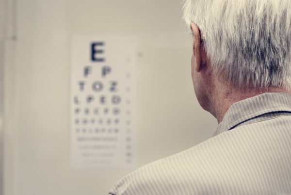 an elderly patient is having sight testing PKJEM9F min