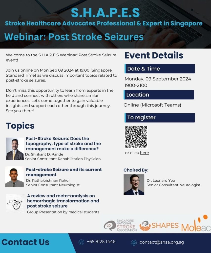 Upcoming S.H.A.P.E.S Webinar: Managing Post-Stroke Seizures 12 1724037193521